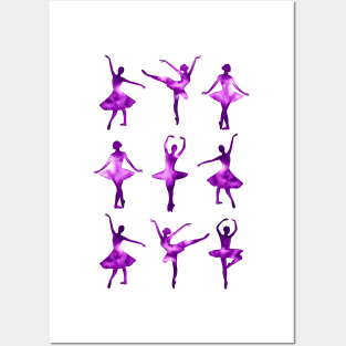 Watercolor Ballerinas (Purple) Posters and Art